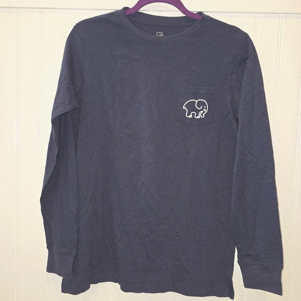 Ivory Ella 100% Cotton Save The Elephants Long Sleeve Front Pocket Tee Shirt